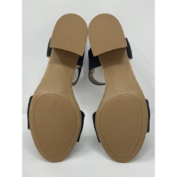 Womens' US 6 Merona Black Quarter Strap Block Heel Sandals Shoes NWOB - Picture 6 of 9